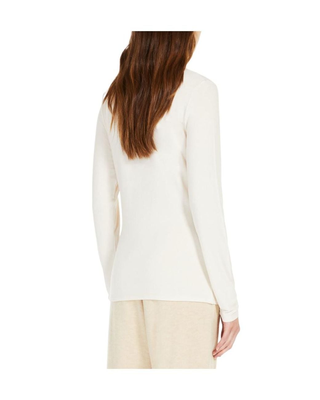 Weekend by Maxmara White Logo Long-Sleeve T-Shirt