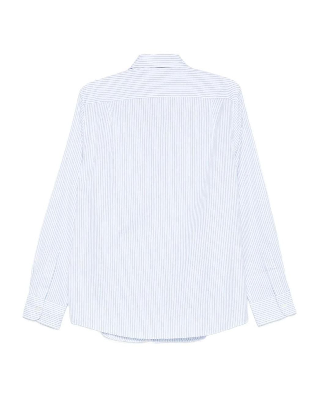 Aspesi White Striped Cotton Shirt for men