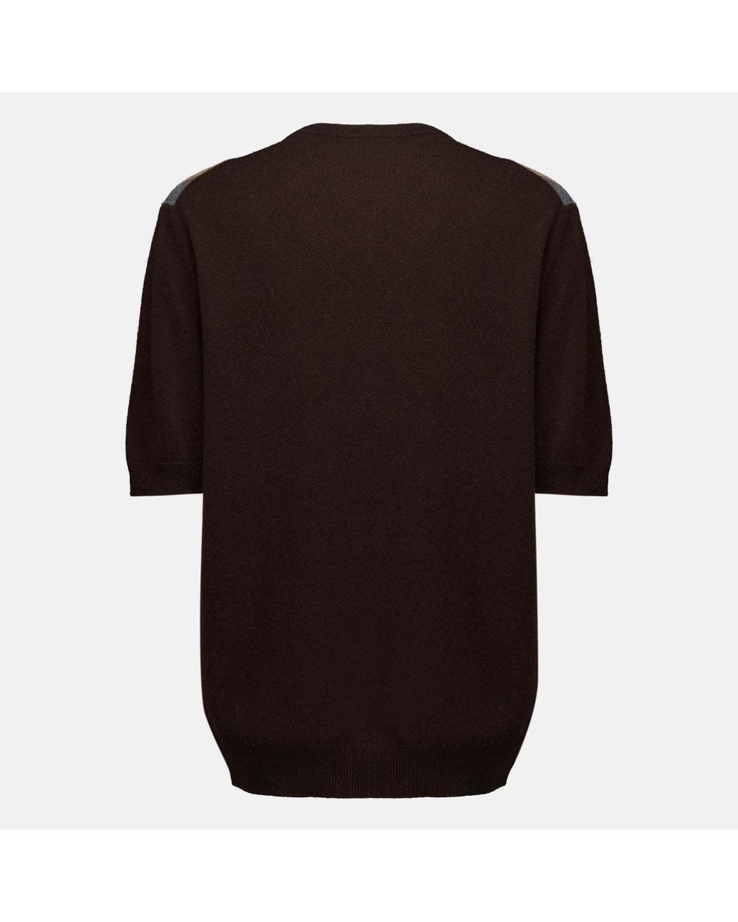 Prada Black Argyle Short Sleeve Knitted Sweater