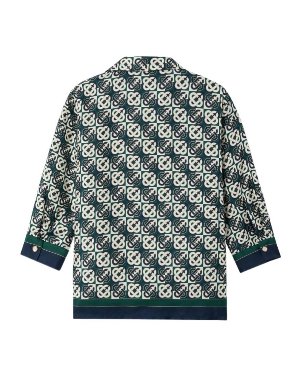 Casablanca Green Monogram-Print Shirt Pajama