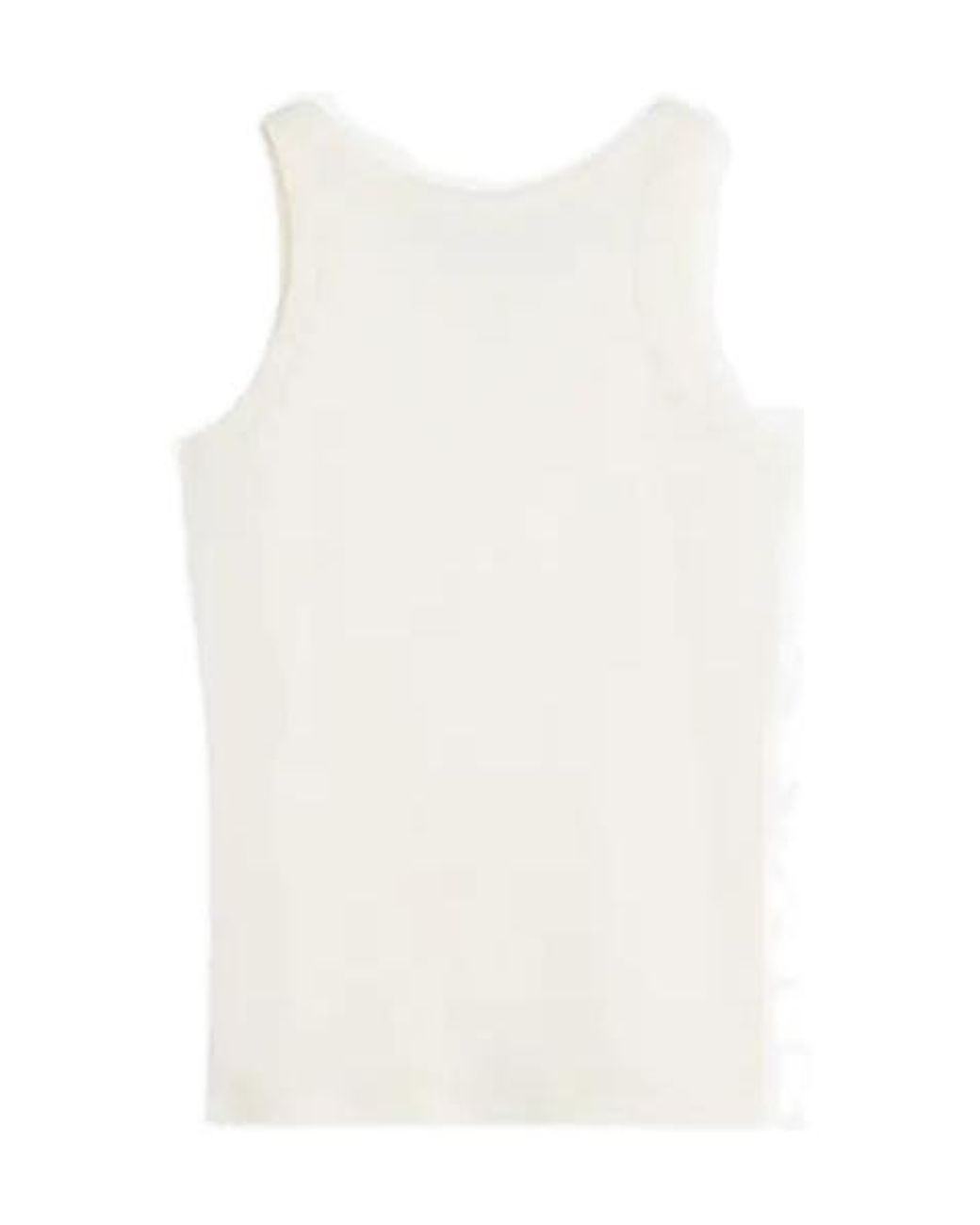 Maison Kitsuné White Maison Kitsuné Paris Ribbed Tank Top