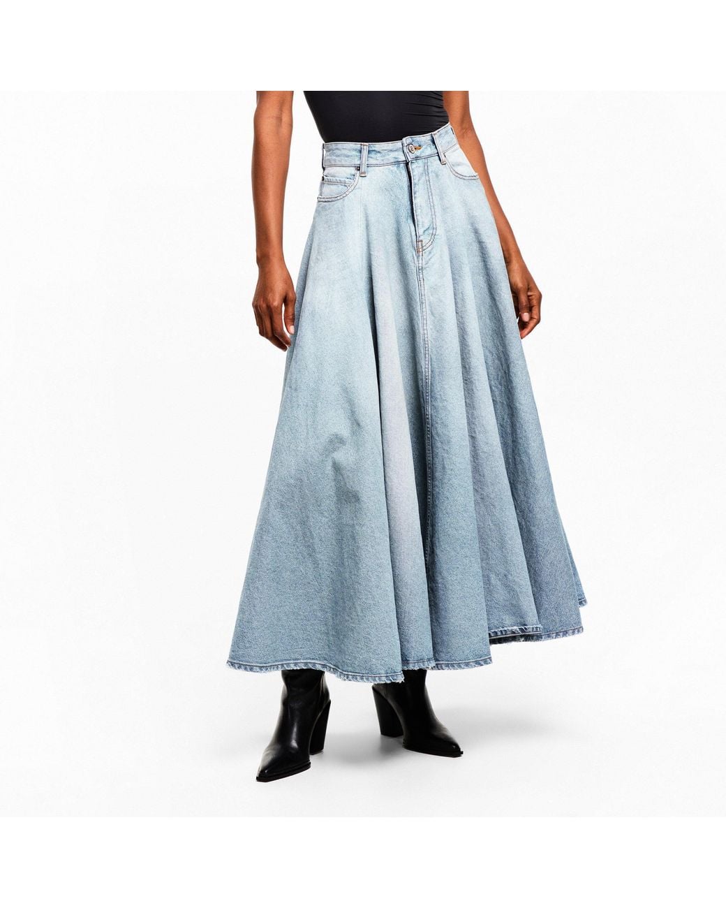 Balenciaga Blue A-Line Long Skirt