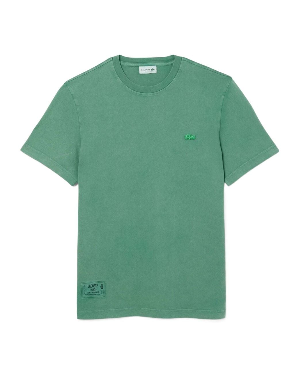 Lacoste Green Washed Crewneck Shortsleeve Tshirt for men