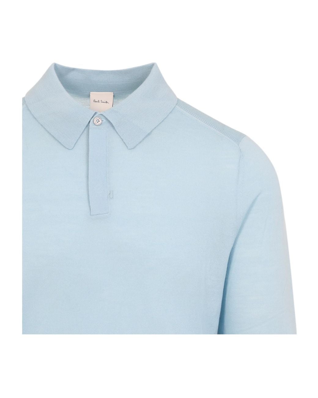 Paul Smith Blue Long-Sleeve Knitted Polo Shirt for men
