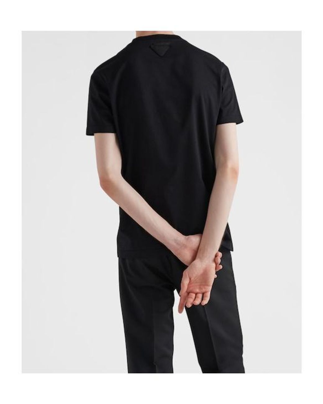 Prada Black Three Pack Cotton Jersey T-Shirts for men