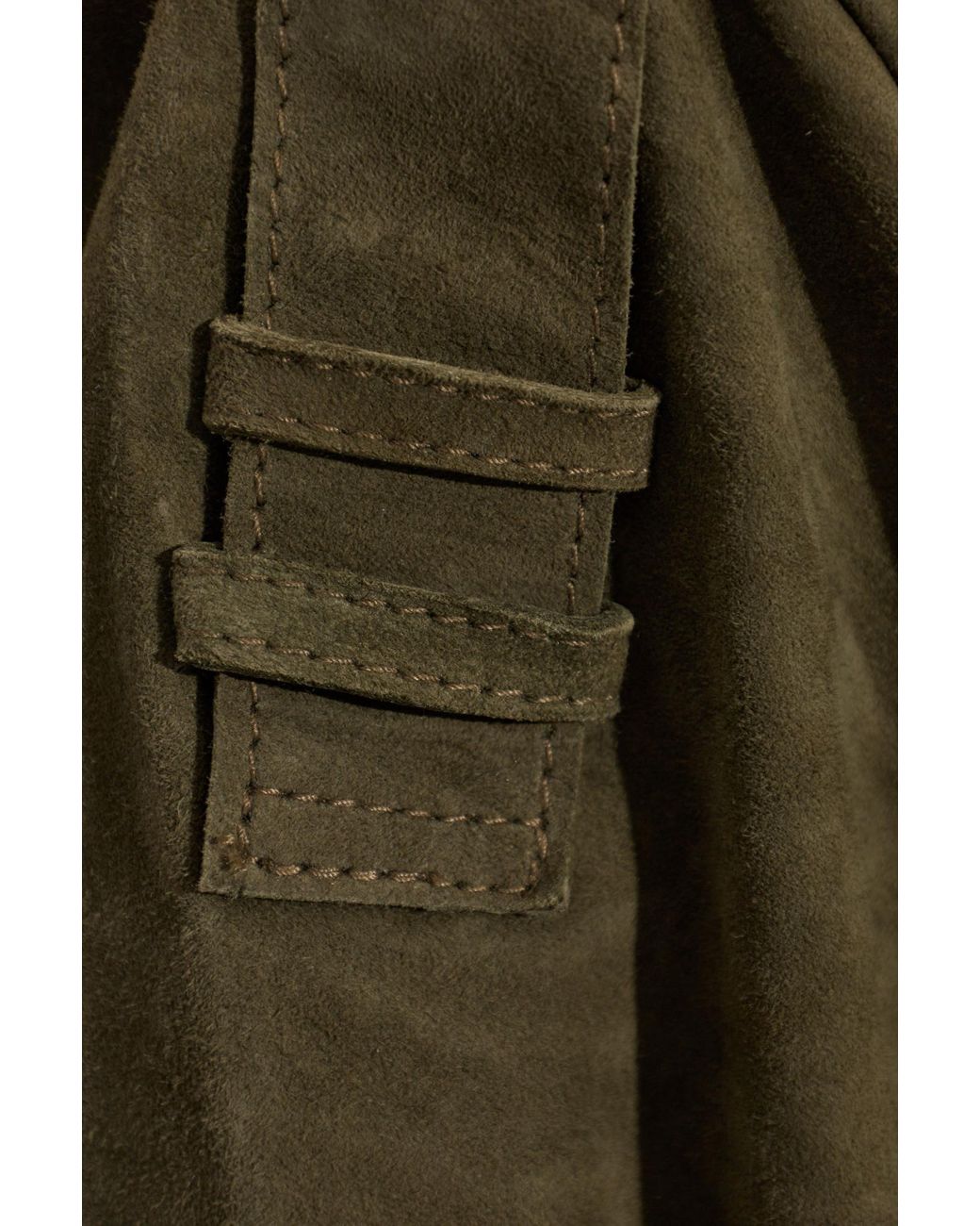 AllSaints Green Ophelia Cropped Belted Jacket