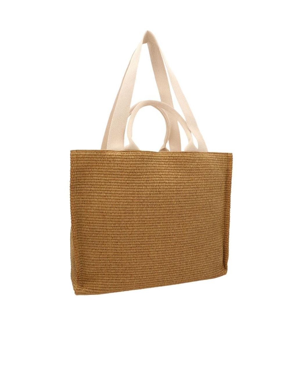 Marni Natural Logo Embroidered Top Handle Bag