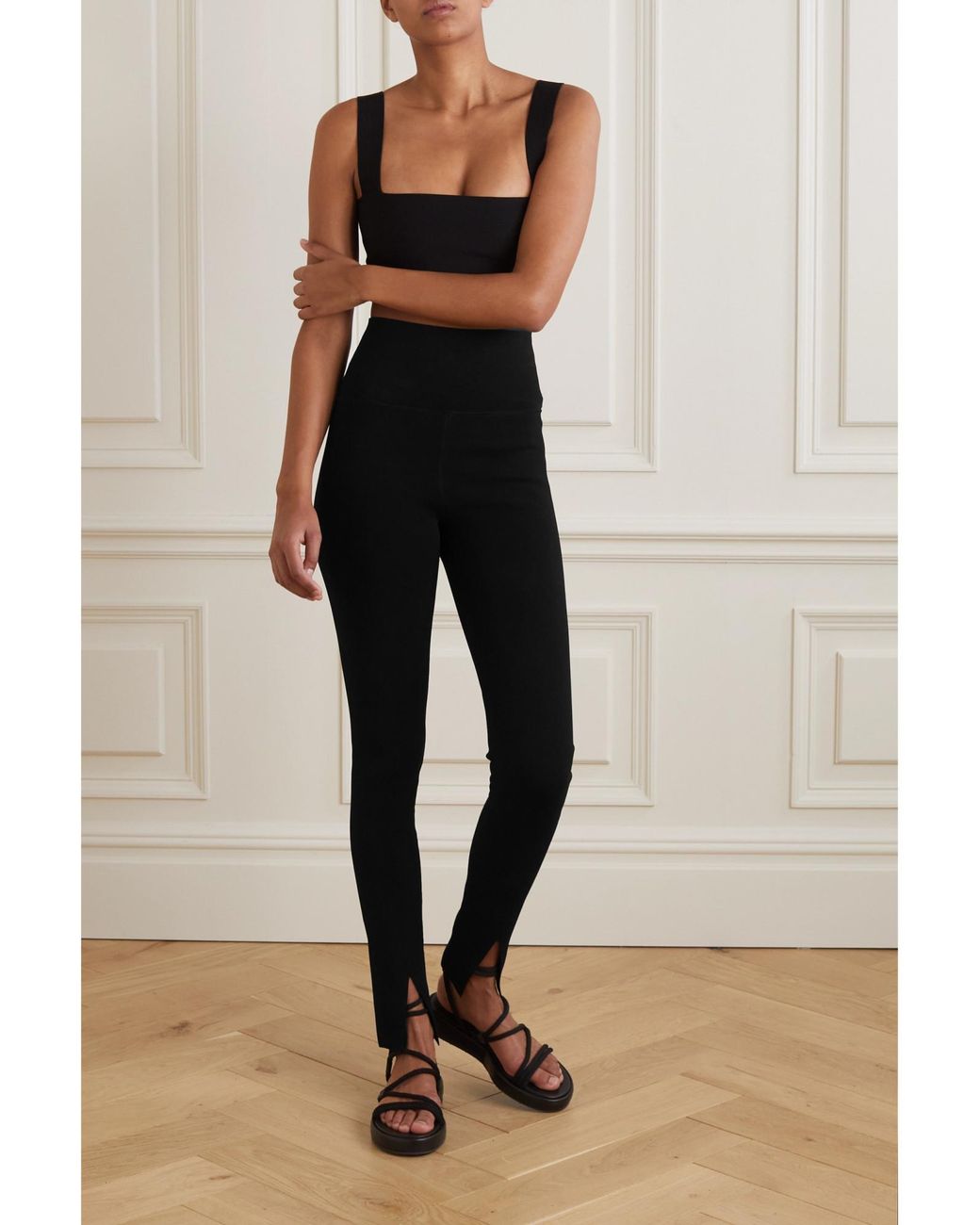 Victoria Beckham Black High-Waisted Stretchy Pants