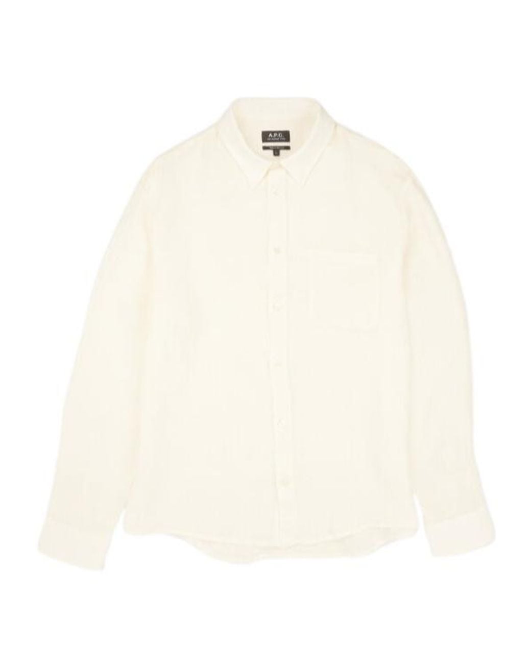A.P.C. White Buttoned Long-Sleeved Shirt for men