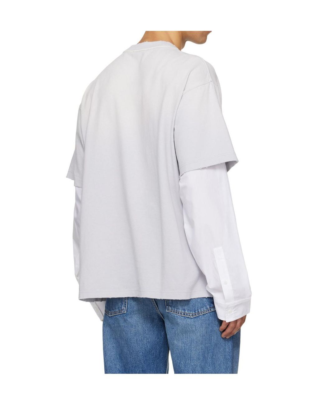 Acne White Layered Logo T-Shirt for men