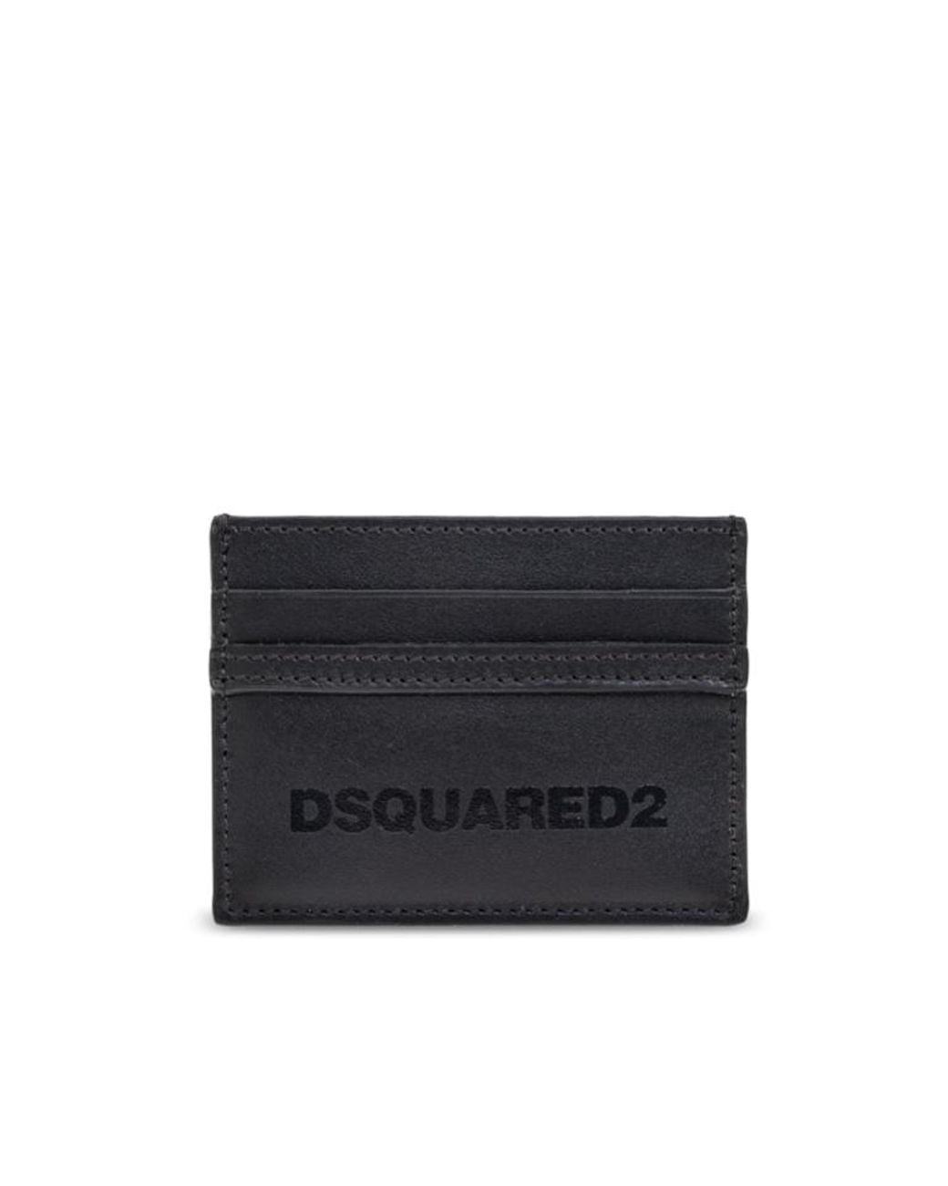 DSquared² Black Dsquared Logo-Printed Credit Card Holder for men