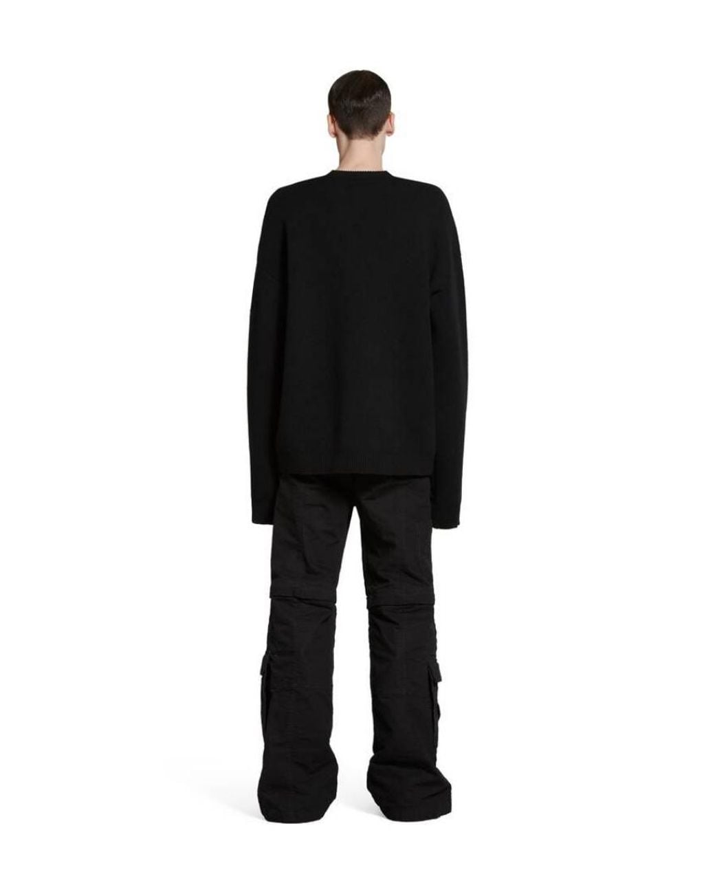 Balenciaga Black Logo Patch Knitted Jumper for men