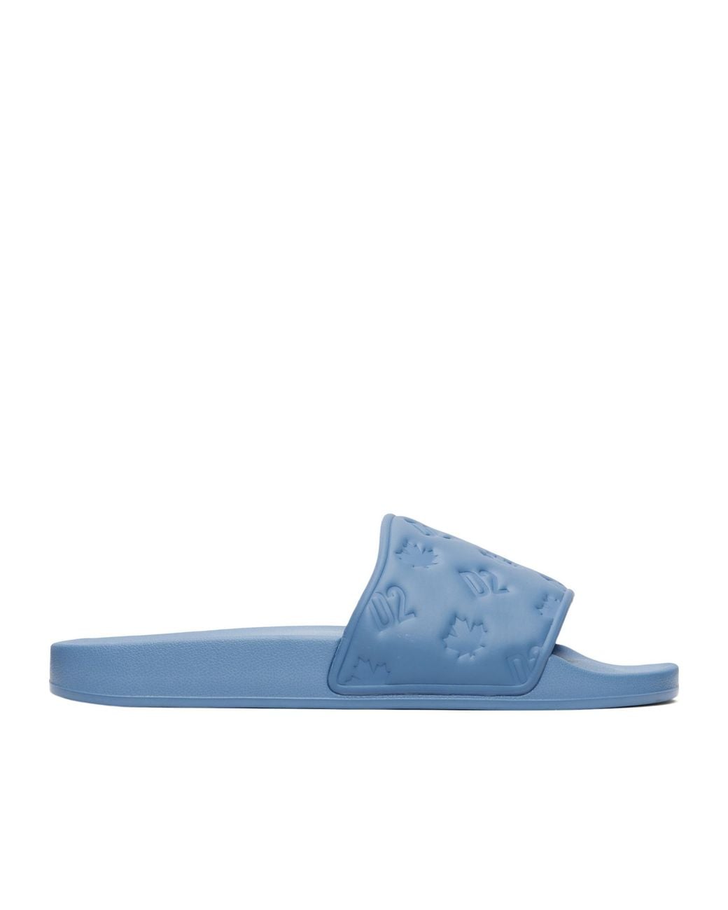DSquared² Blue Logo-Embossed Open-Toe Slippers for men