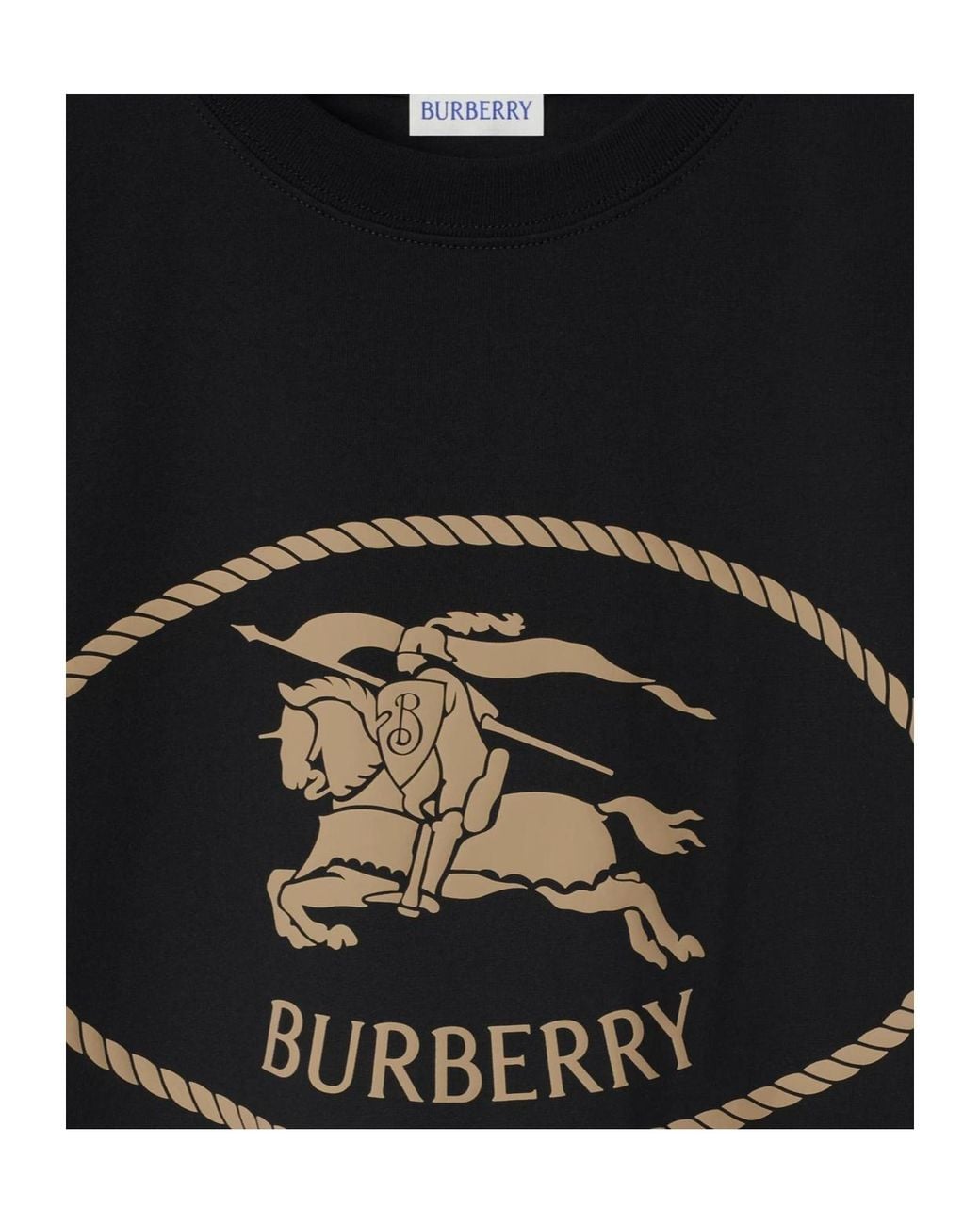 Burberry Black Logo Printed Crewneck T-Shirt for men