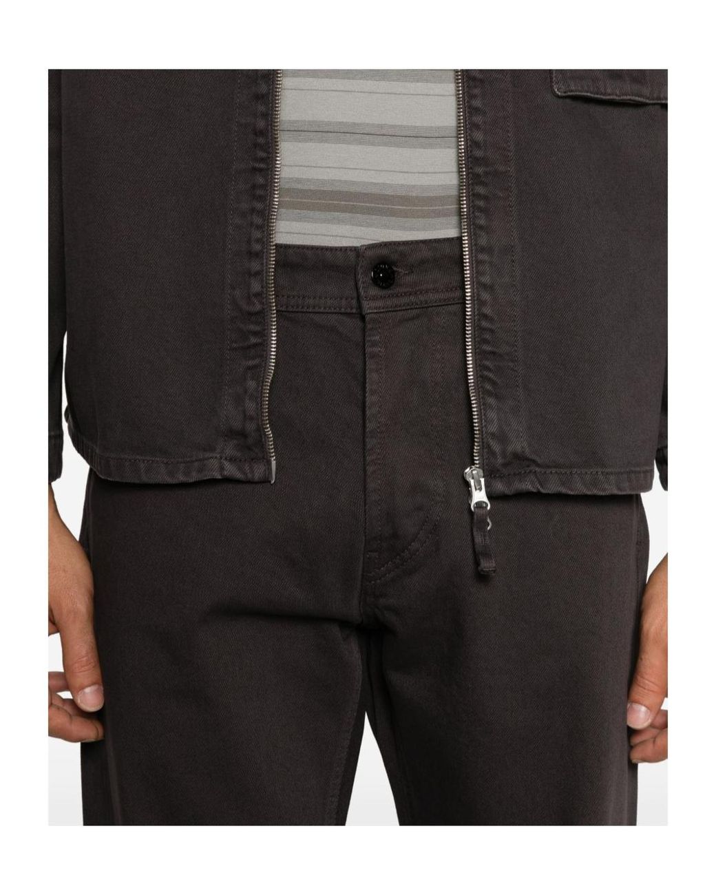 Stone Island Black Belt-Loops Jeans for men
