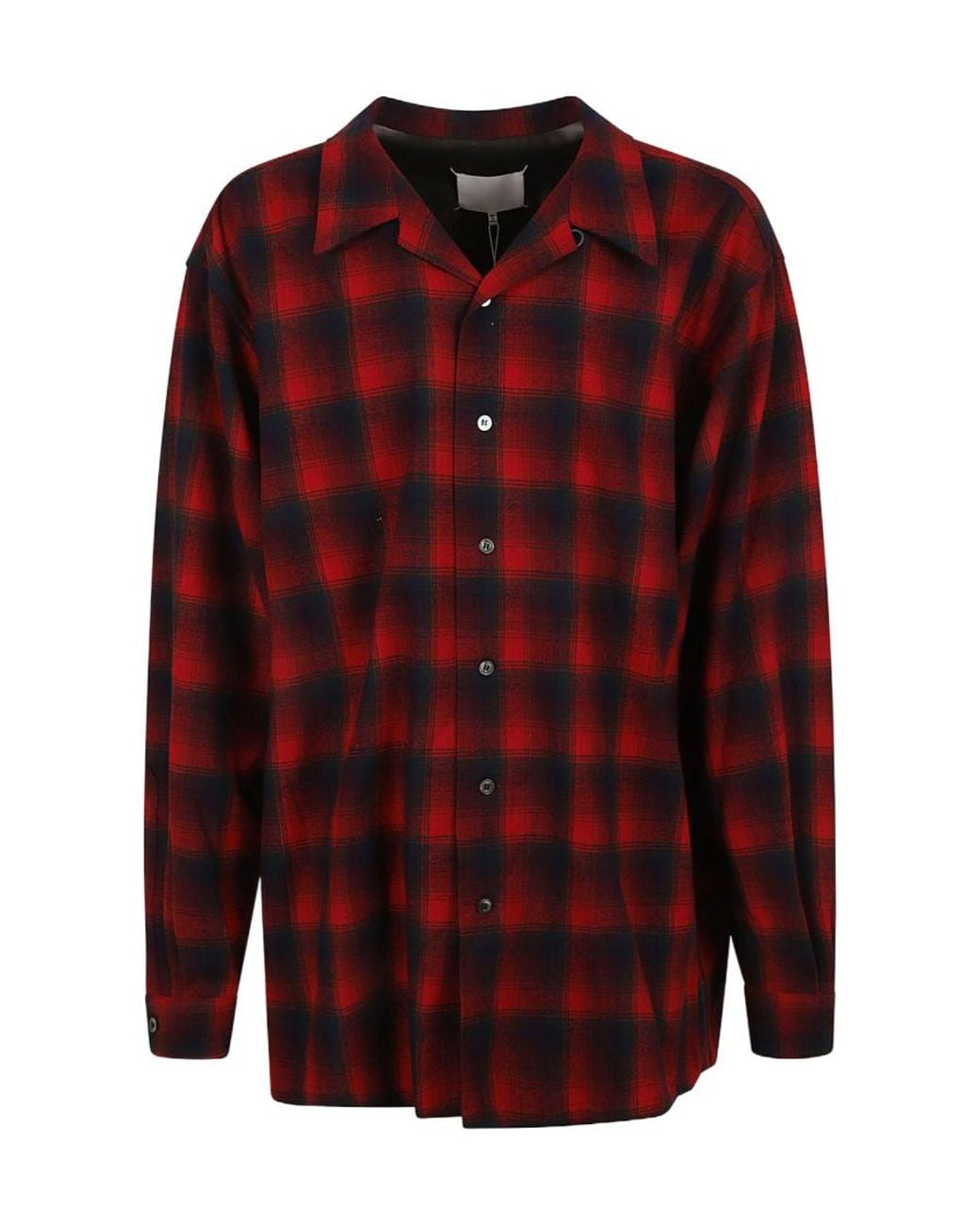Maison Margiela Red Checked Buttoned Shirt for men