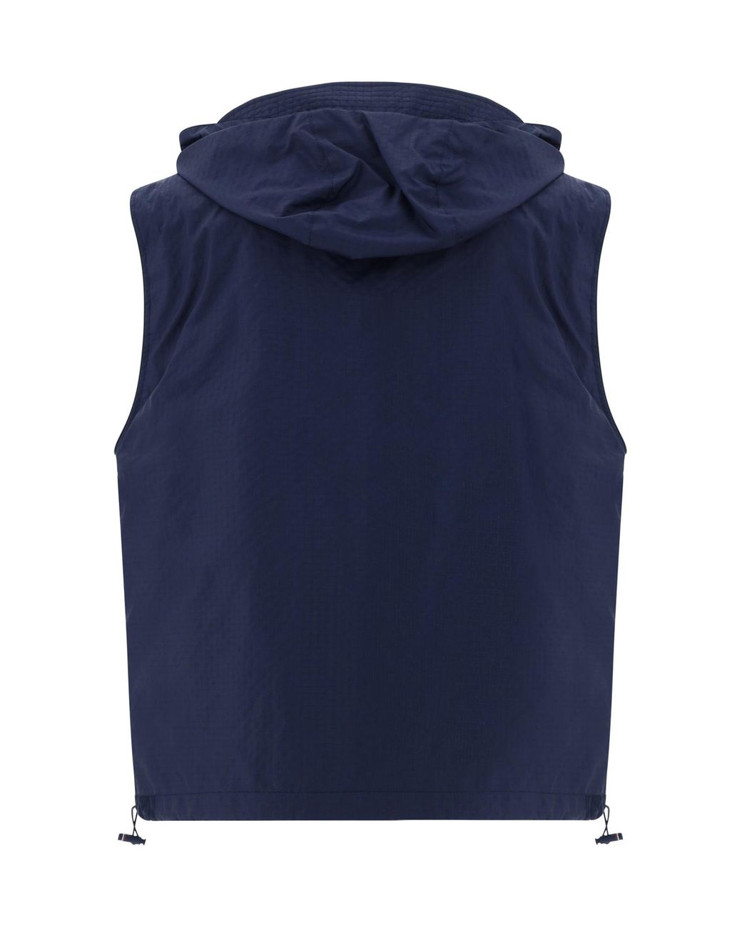 Thom Browne Blue Bar Striped Zipped Ripstop Hooded Gilet for men