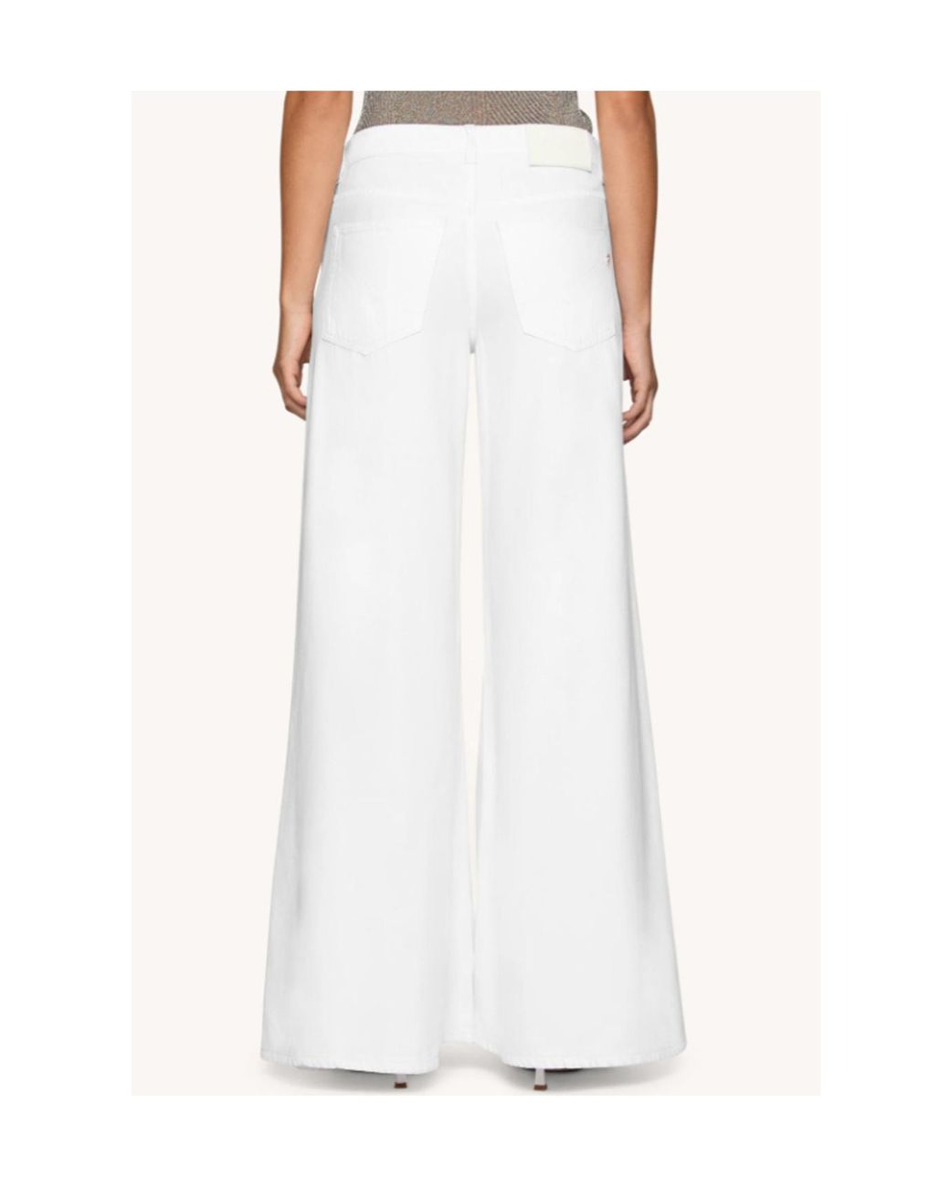 Dondup White Marlen Wide-Leg Jeans