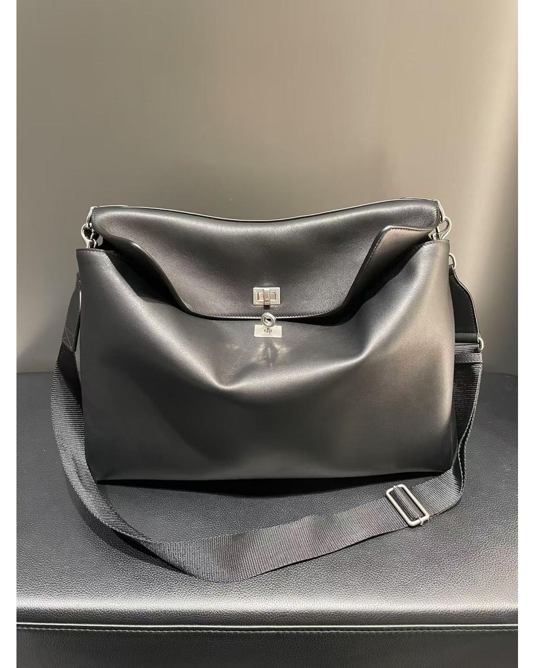 Balenciaga Black Rodeo Medium Messenger Bag for men