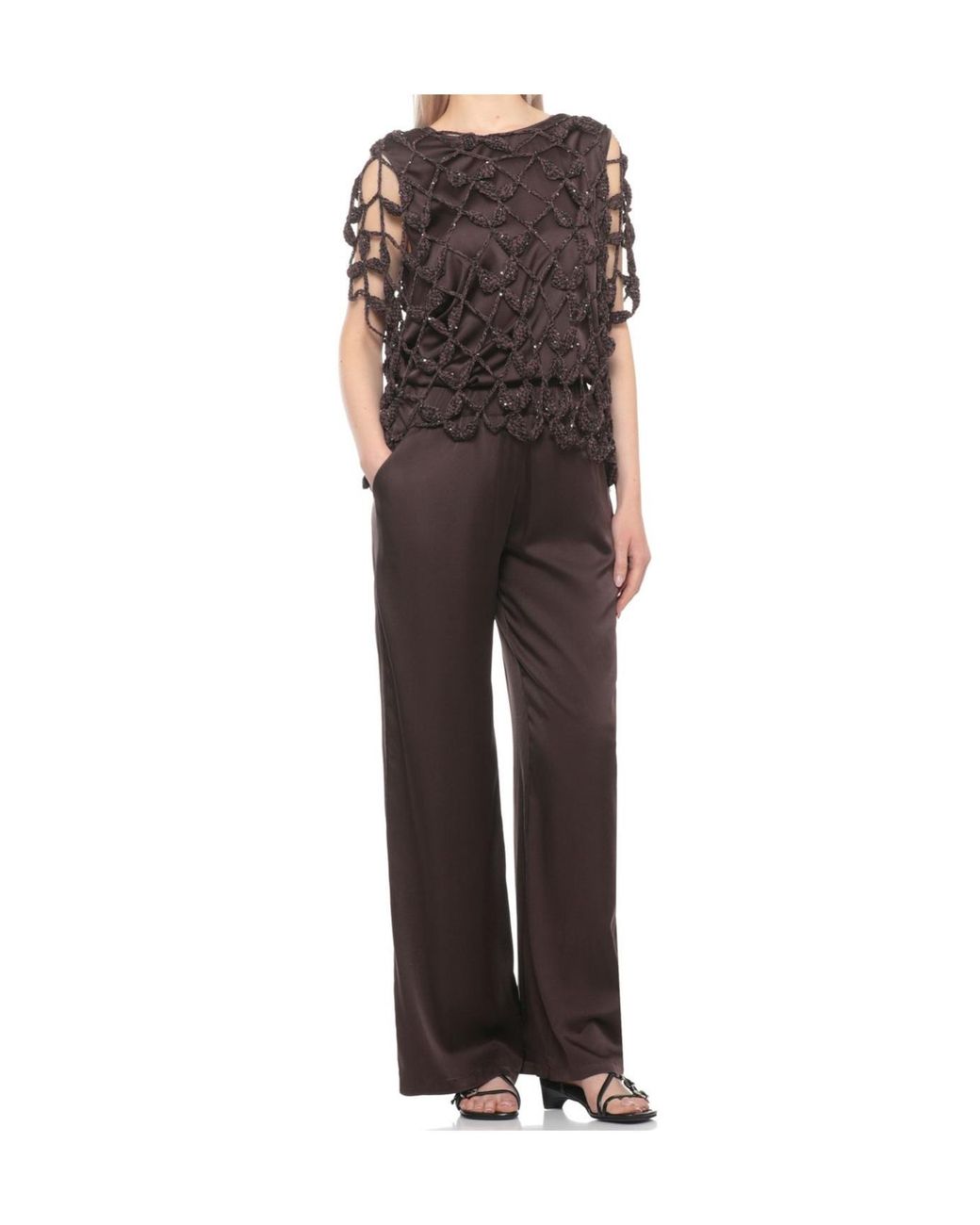 Antonelli Black Saponaria Open-Knit Knitted Top