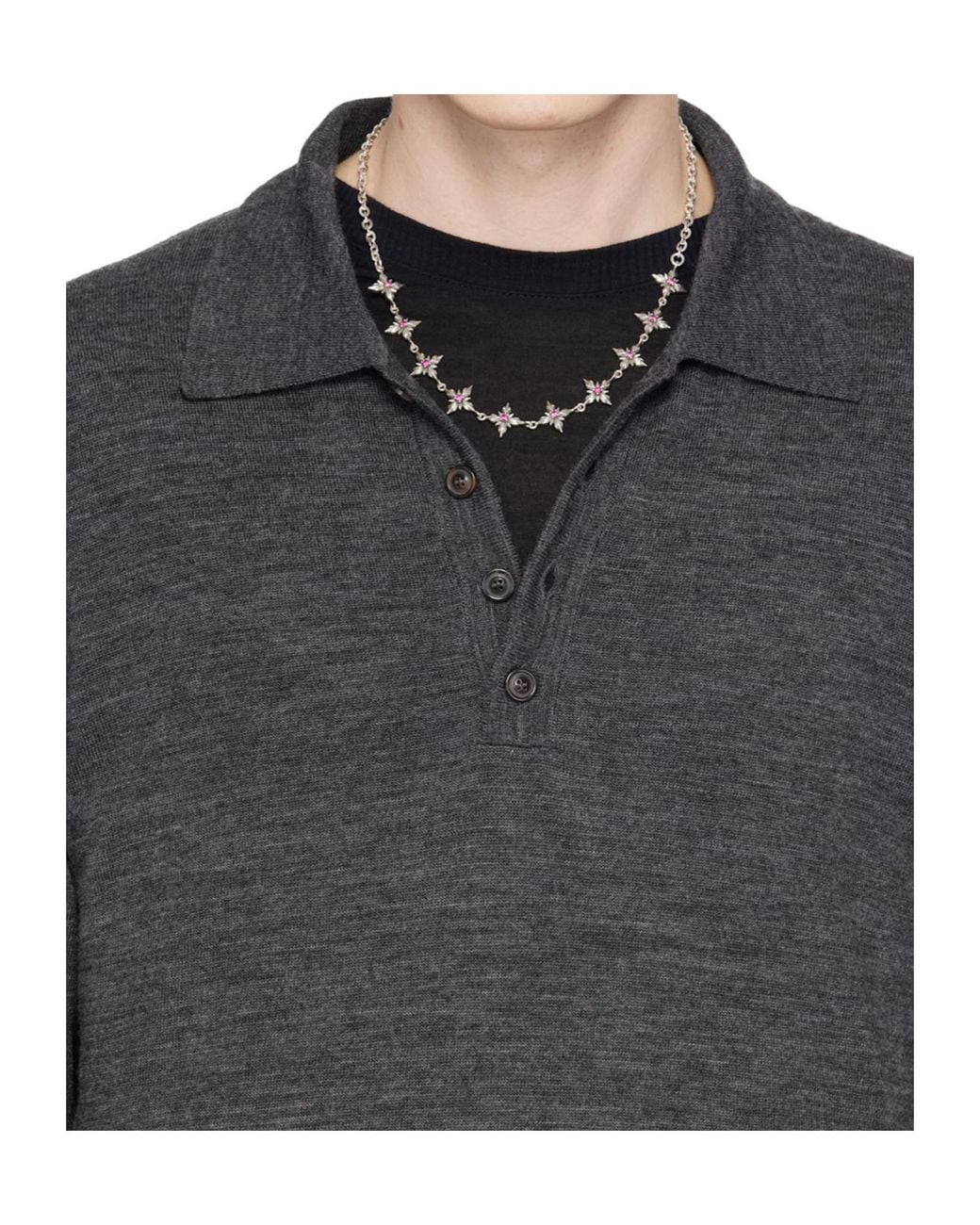 Emanuele Bicocchi White Stella Ventis Crystal Necklace for men