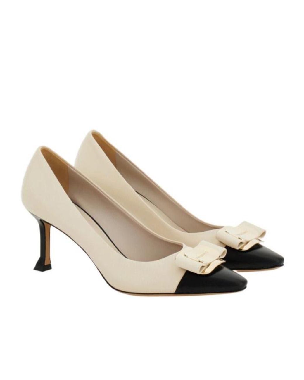 Ferragamo Metallic Pump Shoe With New Vara Buckle