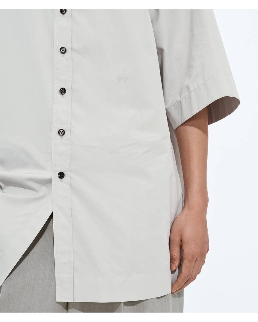 Bottega Veneta Gray Poplin Shirt for men