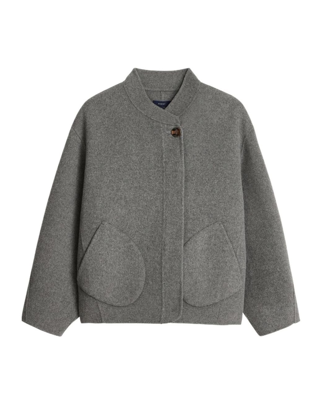 Soeur Gray Windsor Patch-Pocket Jacket