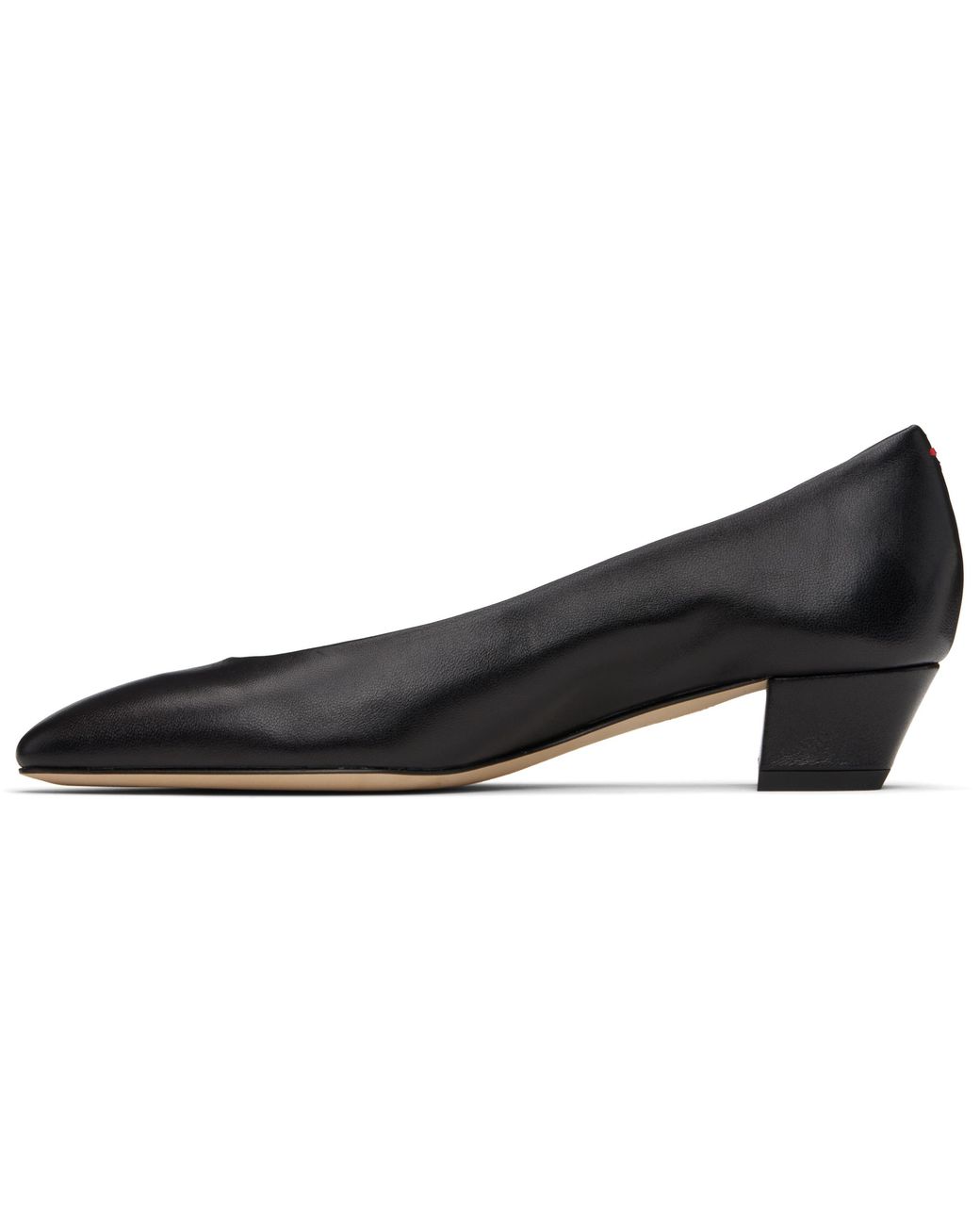 Aeyde Black Pointed-Toe Leather Pumps