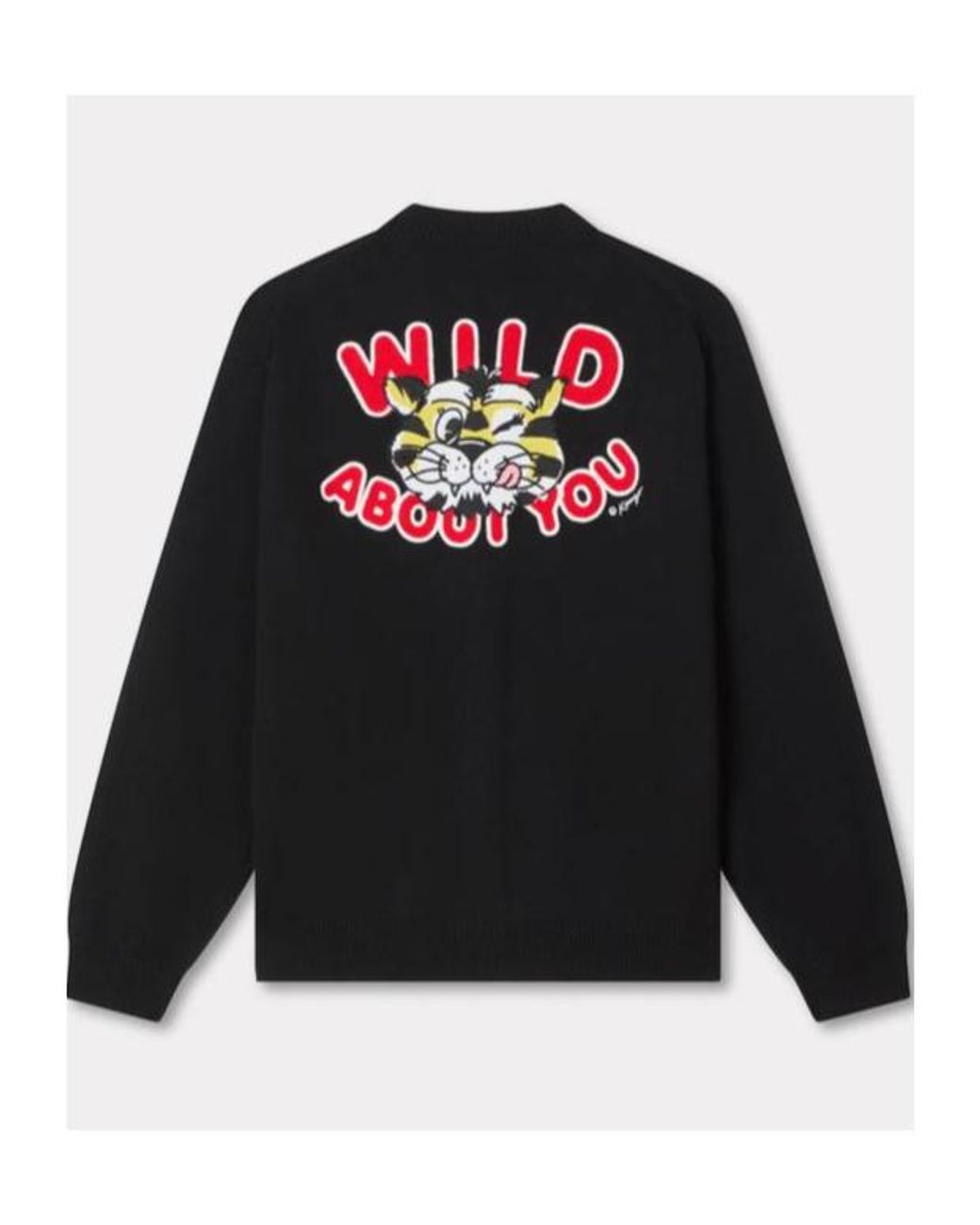 KENZO Black Wild Tiger Knitted Cardigan for men