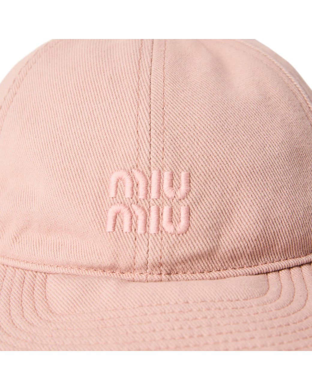Miu Miu Pink Solid Color Baseball Cap