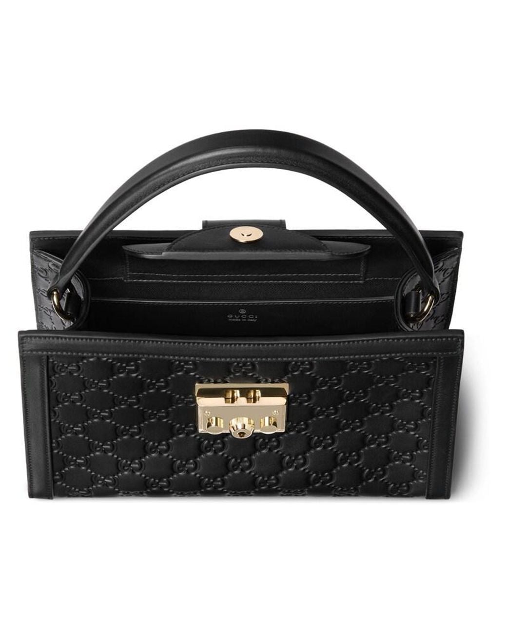 Gucci Black Padlock Medium Top Handle Bag