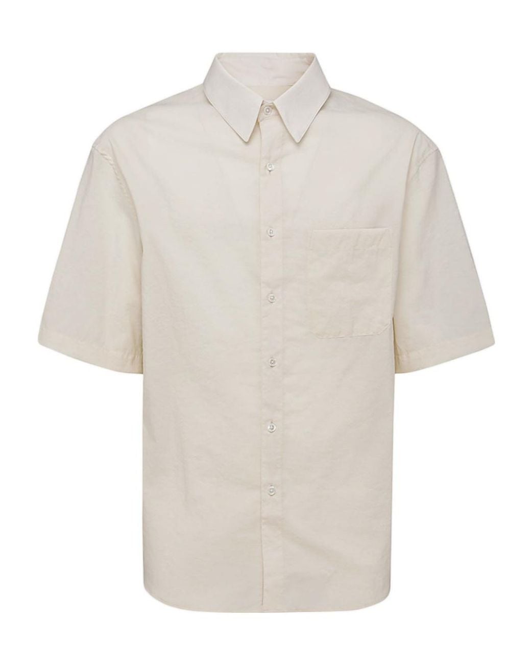 Lemaire White Short-Sleeve Chest-Pocket Shirt for men