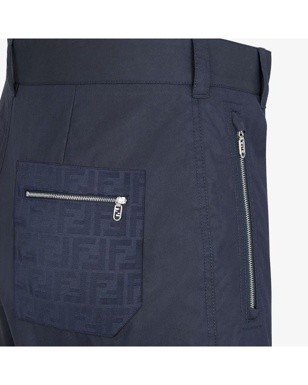 Fendi Blue O'Lock Straight-Leg Trousers for men