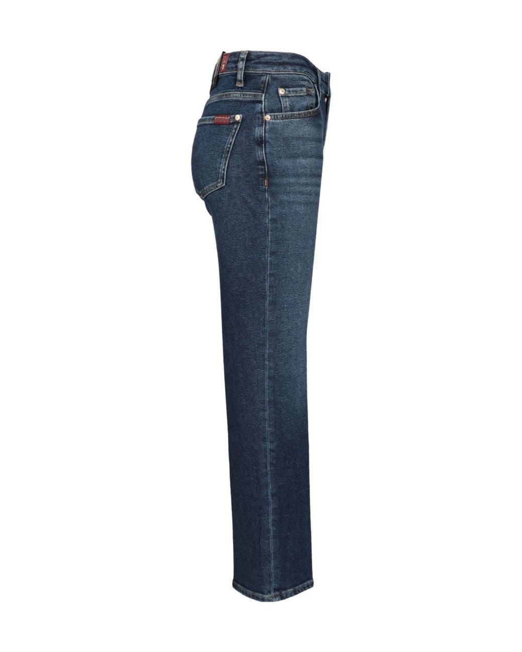 7 For All Mankind Blue Calie Straight Ankle Jeans