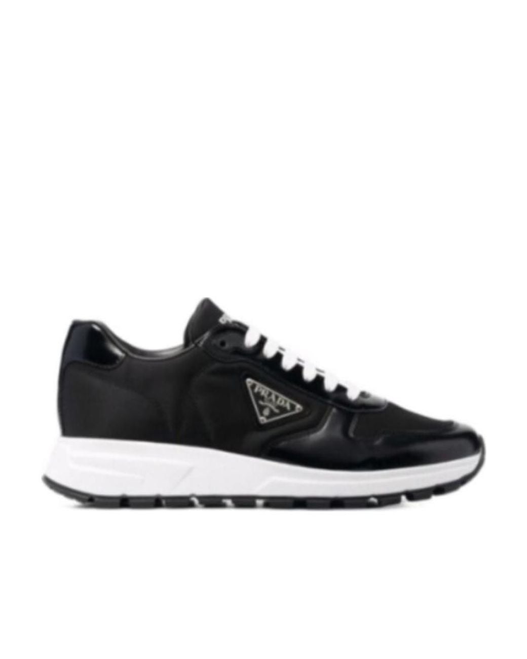 Prada Black Prax01 Logo Casual Sneakers for men