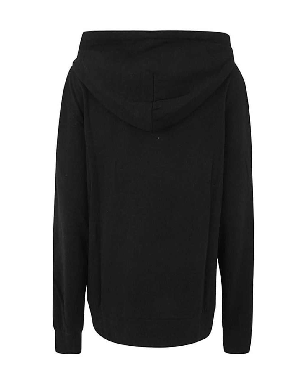 J.W. Anderson Black Jw Anderson Logo Motif Embroidered Drawstring Hoodie