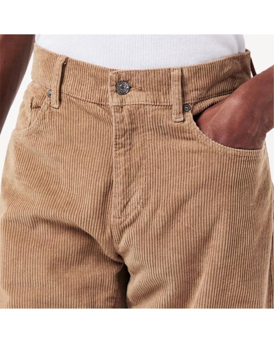 7 For All Mankind Natural Corduroy Straight Leg Trousers for men