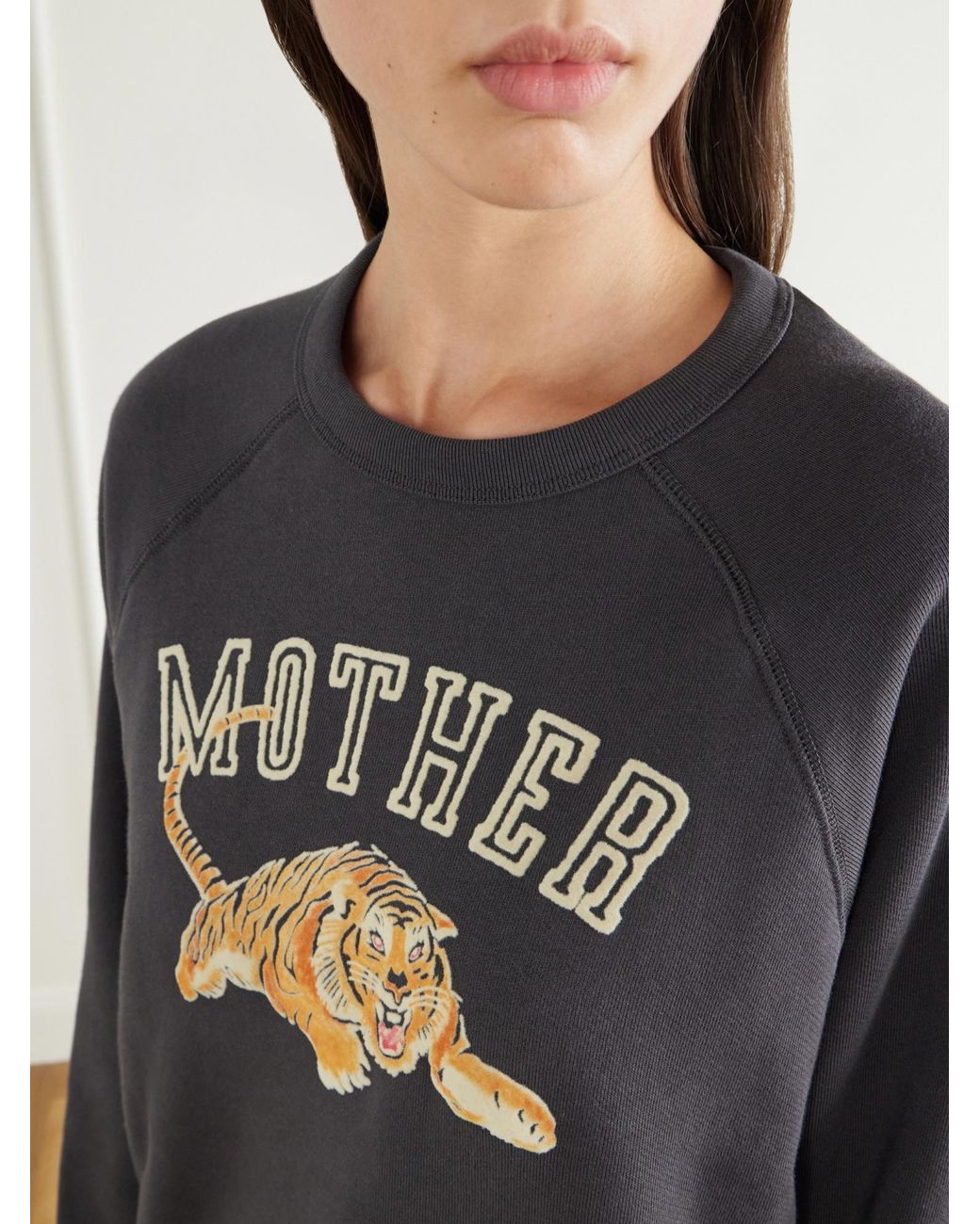 Mother Black Printed Cotton Sweatshirt