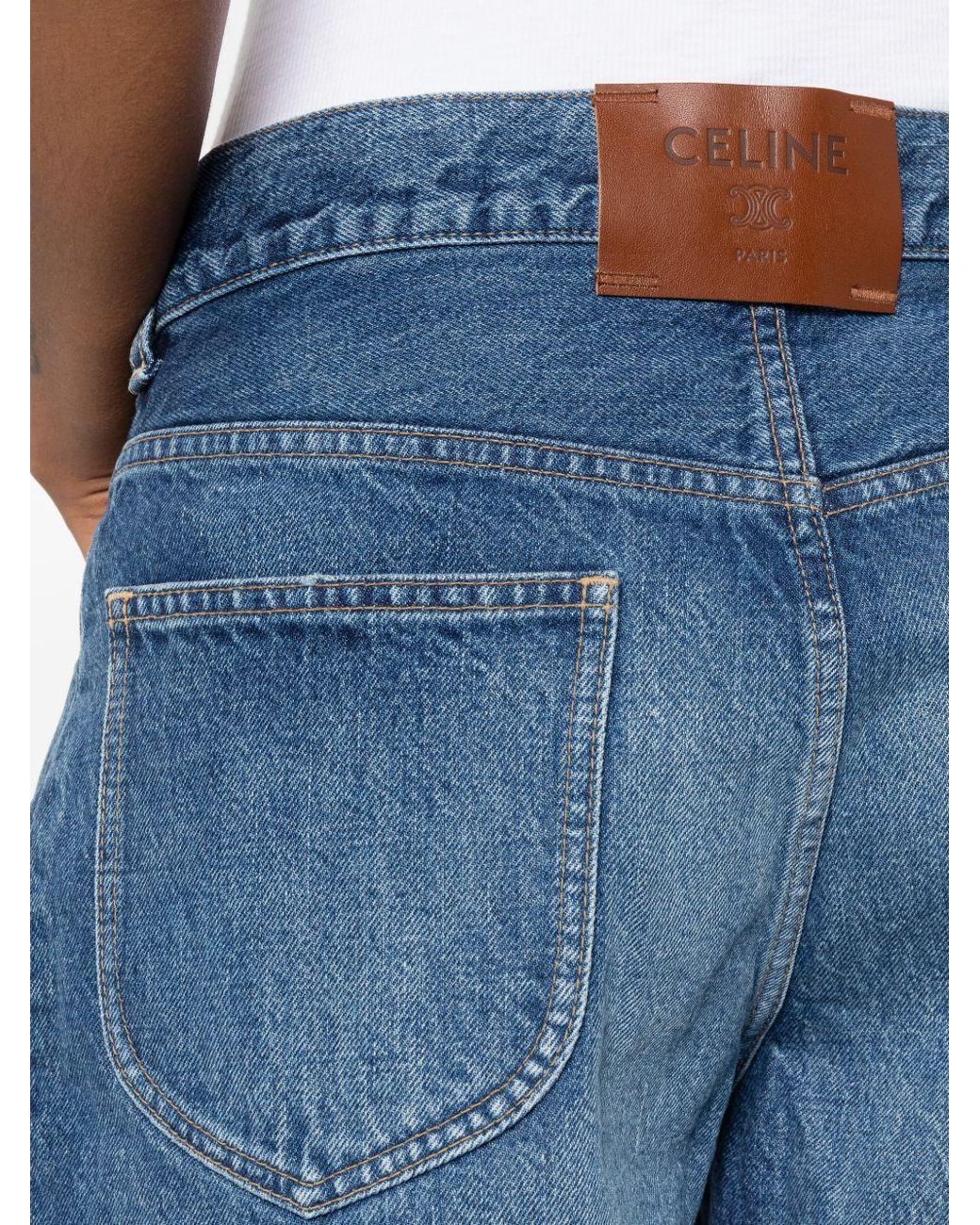Céline Blue Logo-Patch Shorts