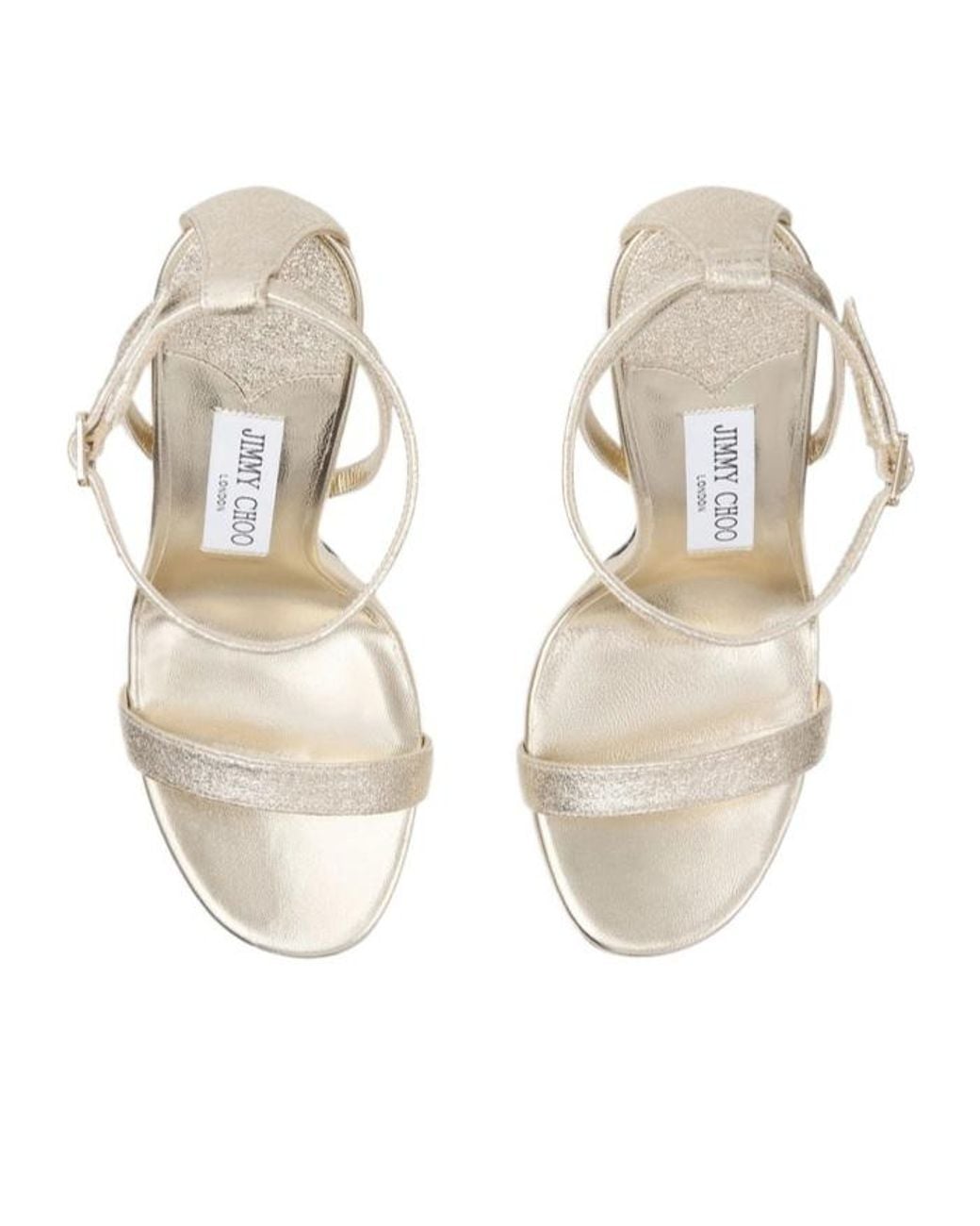 Jimmy Choo White Buckle Platform High-Heeled Sandals