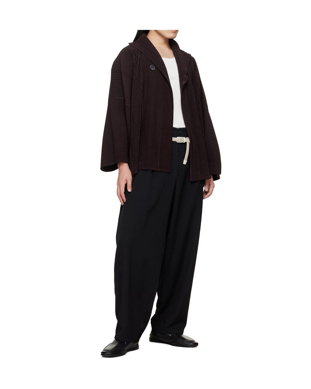 Homme Plissé Issey Miyake White Woven Belt for men