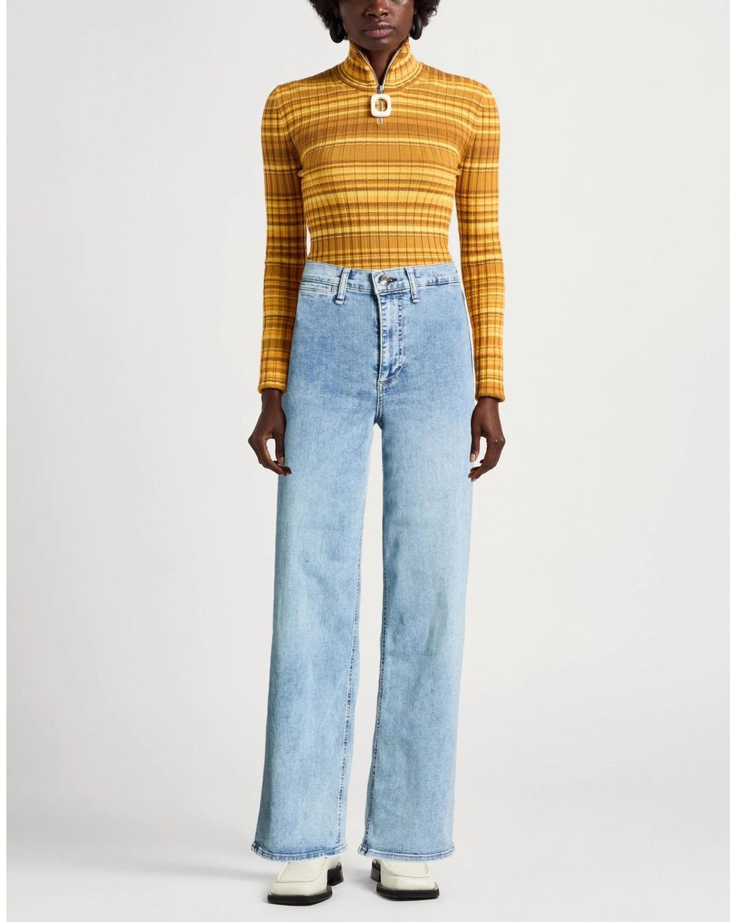 Rag & Bone Blue Plain Colour Straight-Leg Jeans
