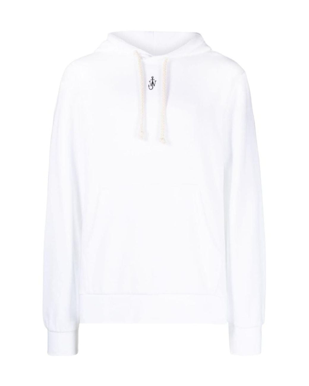 J.W. Anderson White Jw Anderson Logo Embroidered Drawstring Hoodie for men