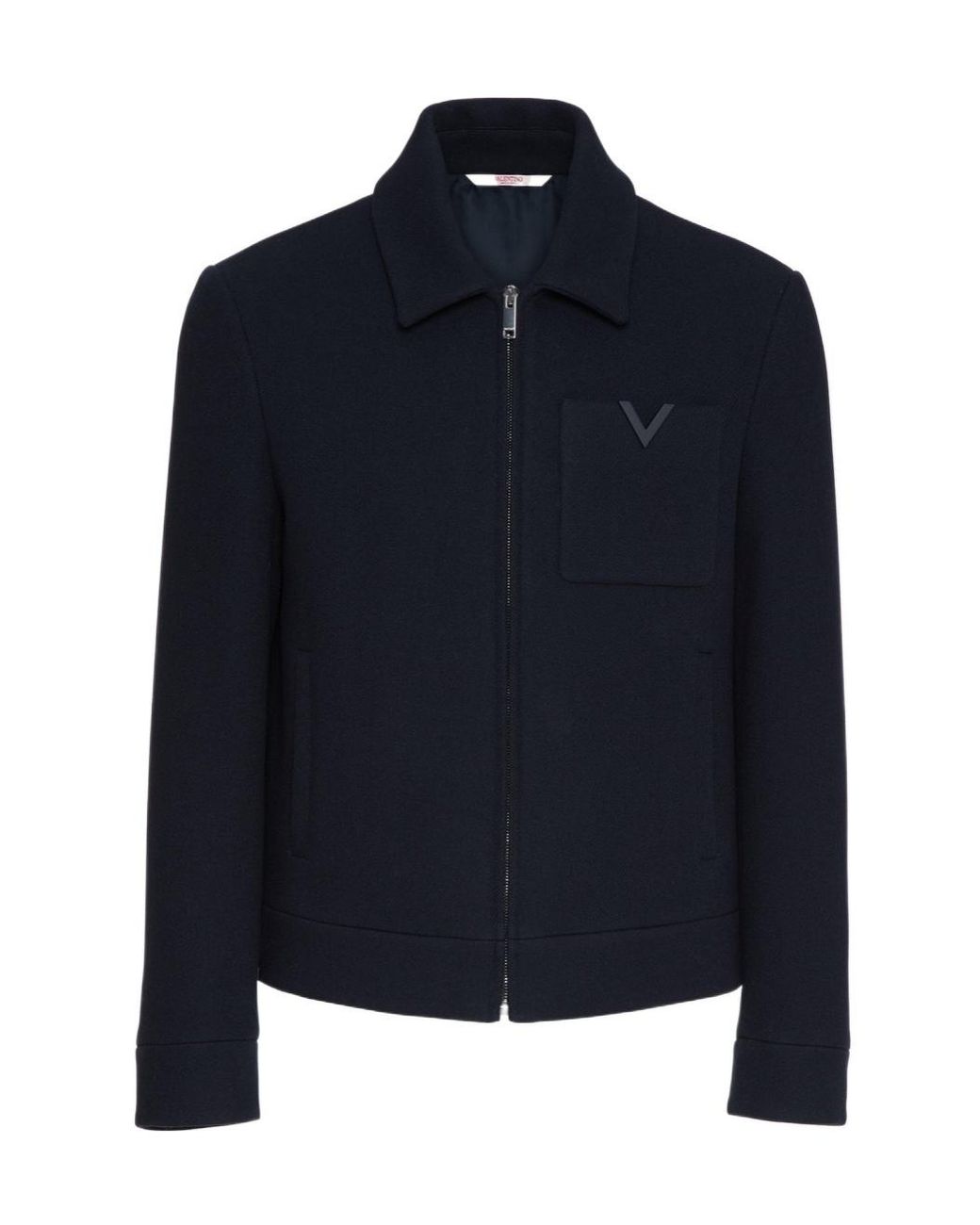 Valentino Blue Zip-Up Straight Hem Jacket for men