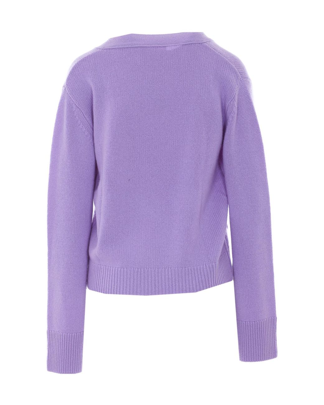 Lisa Yang Purple Danni V-Neck Button-Up Cardigan