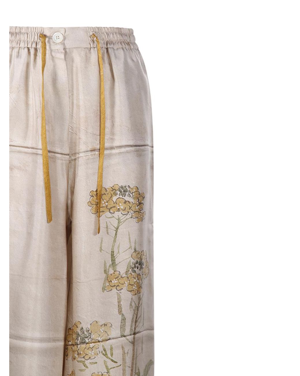 Pierre Louis Mascia Natural Aloe Wide-Leg Pants