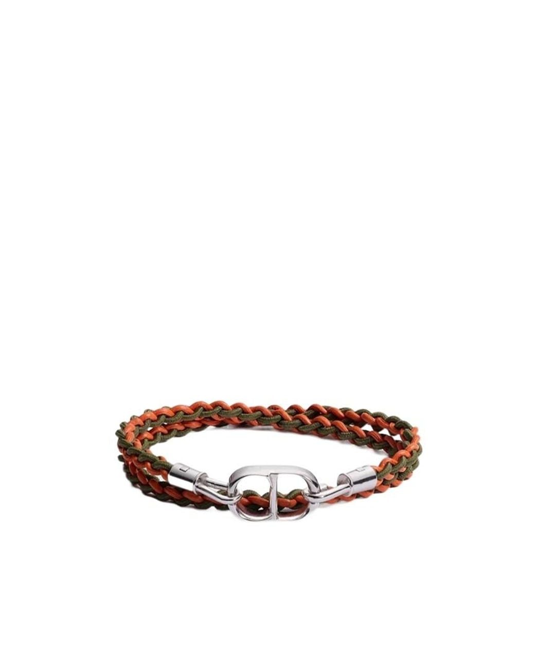 Dior White Cd Icon Braided Double Bracelet for men