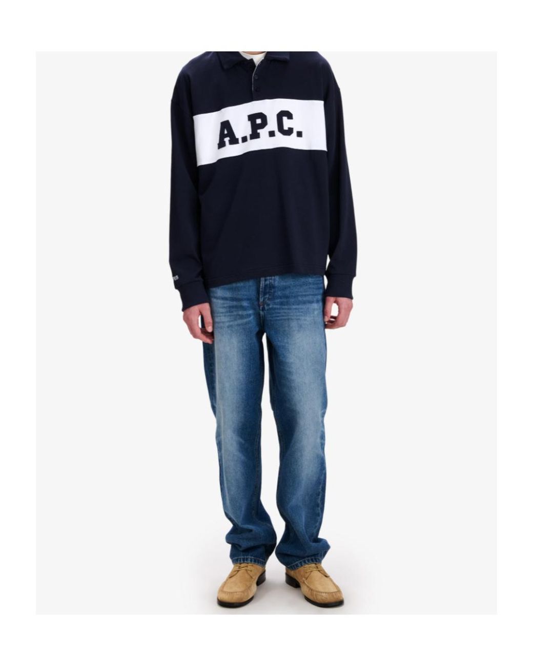 A.P.C. Blue Alexis Oversized Logo Polo Shirt for men
