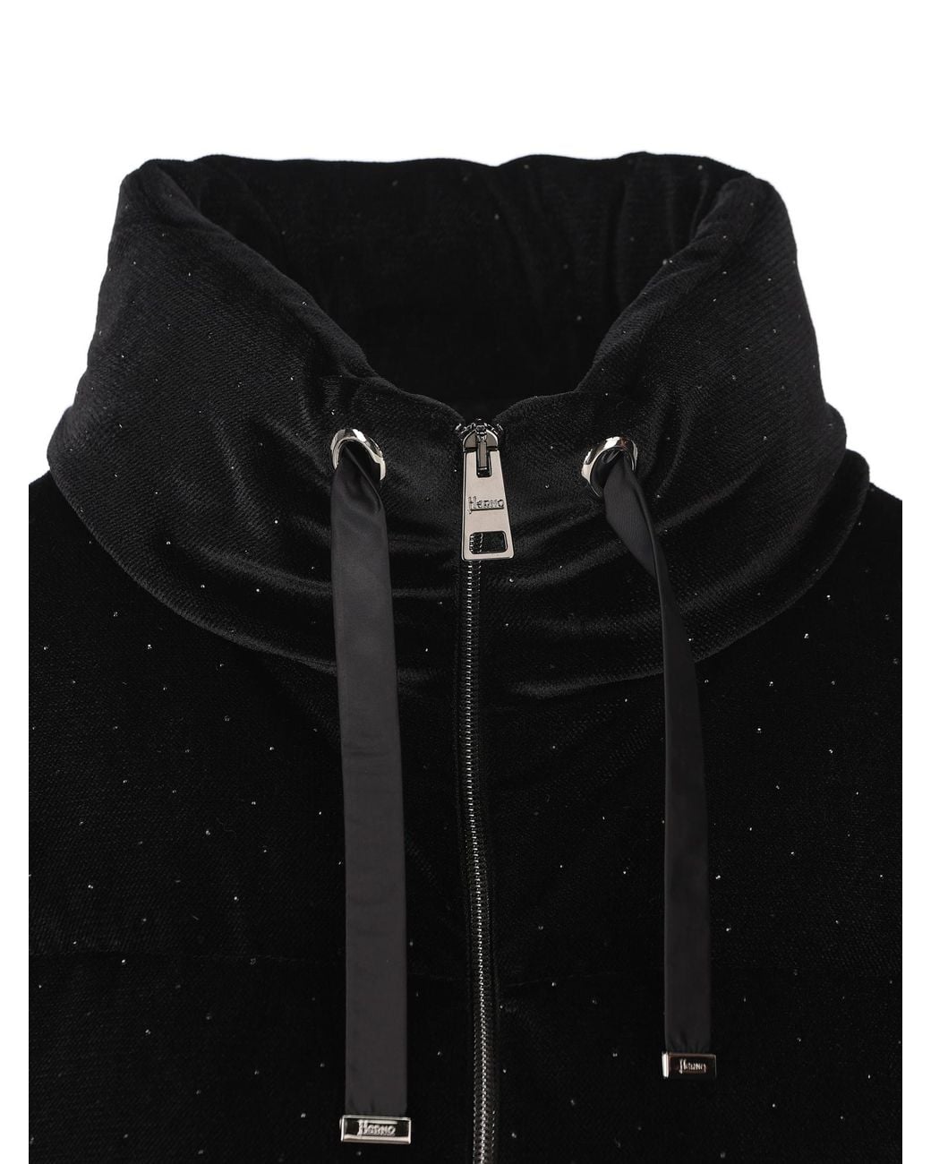 Herno Black Zip-Up Drawstring Down Jacket